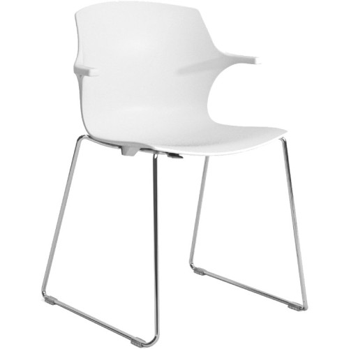 Kunststof kantinestoel wit