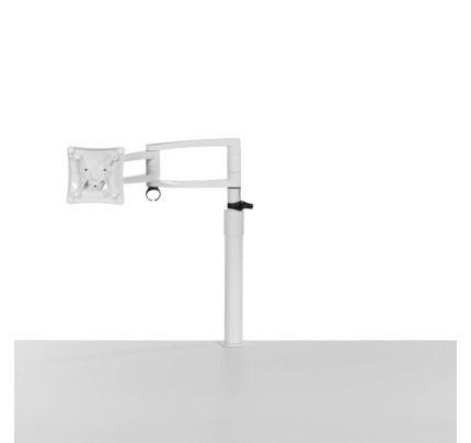 Outlet: Enkele monitorarm wit met zoom klem